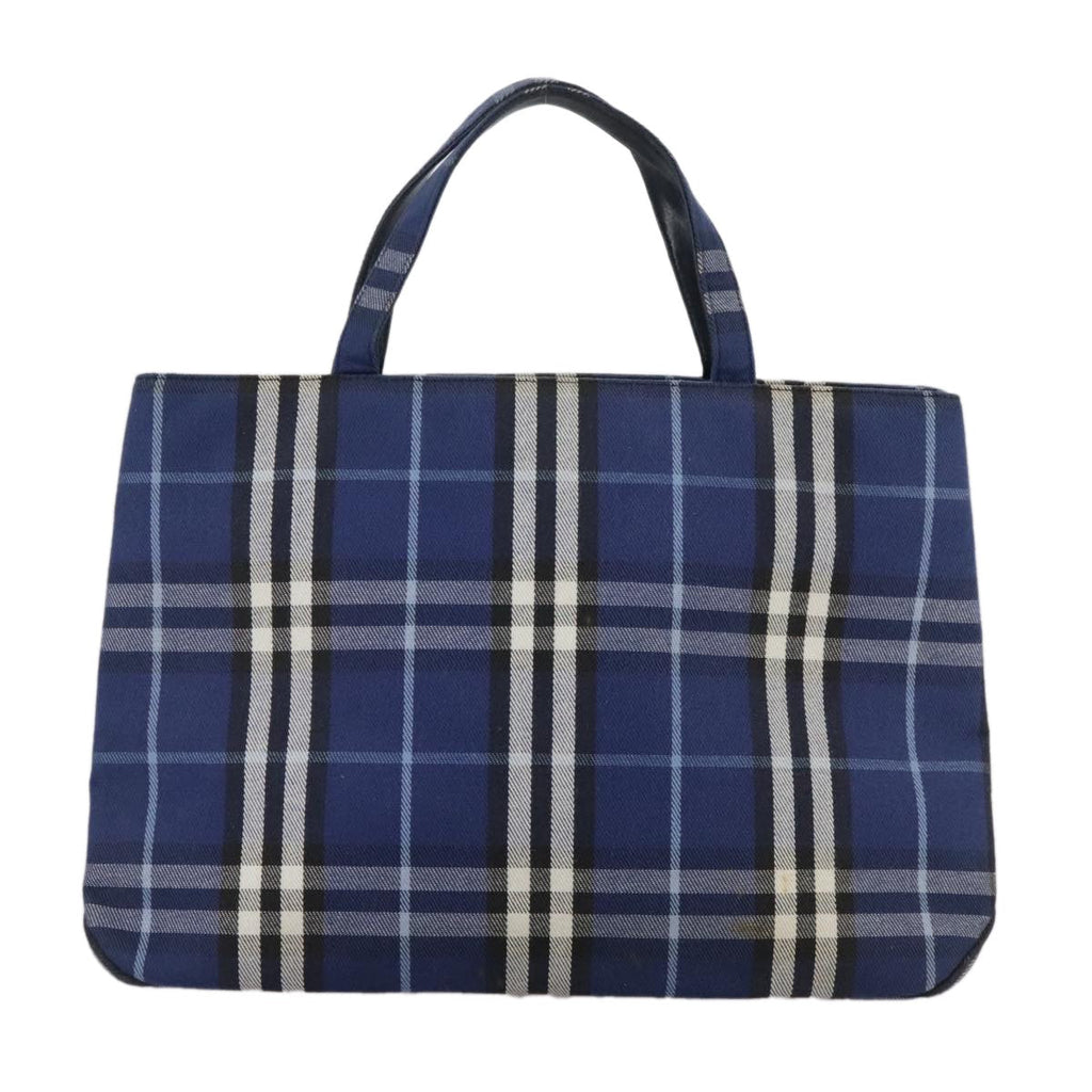 Burberry Nova Check Tote Canvas Check Pattern Blue Canvas Tote Bag