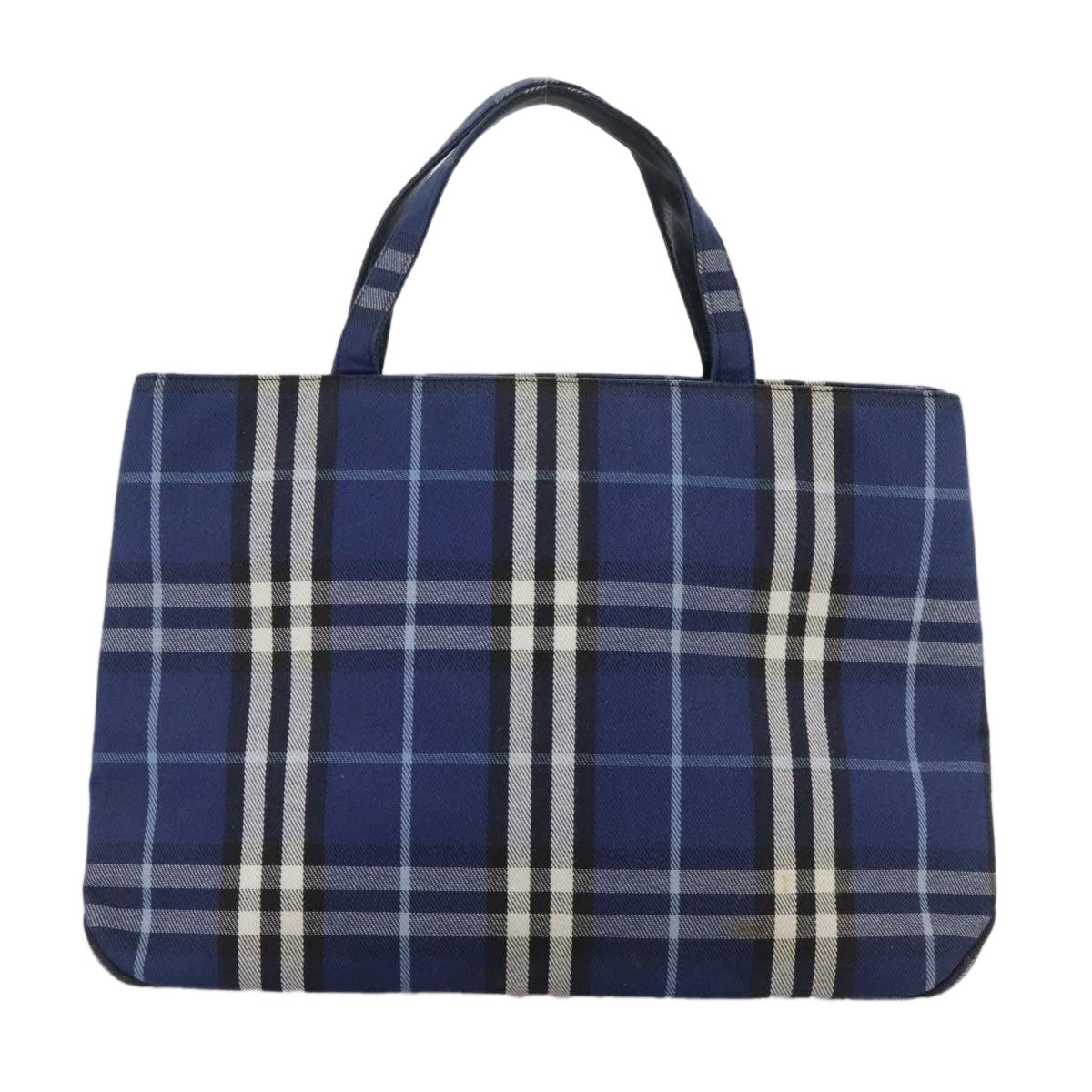 Burberry Nova Check Tote Canvas Check Pattern Blue Canvas Tote Bag