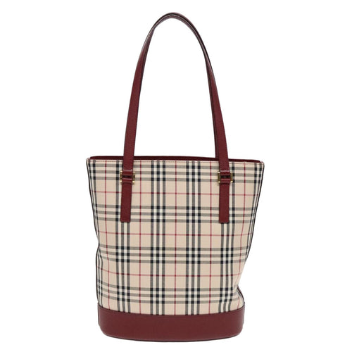 Burberry Nova Check Tote Canvas And Leather Beige Canvas Tote Bag