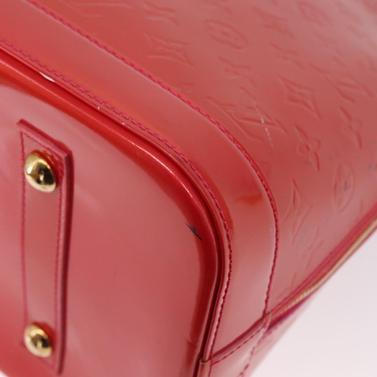 Louis Vuitton Alma Handbag Monogram Vernis Red Patent_Leather Handbag