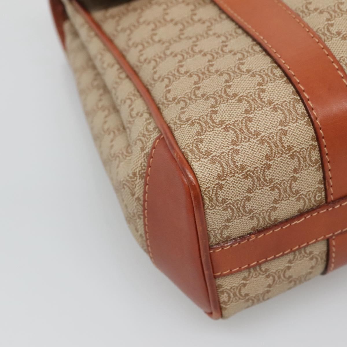 Celine Vintage Macadam Handbag Canvas And Leather Beige Canvas Handbag