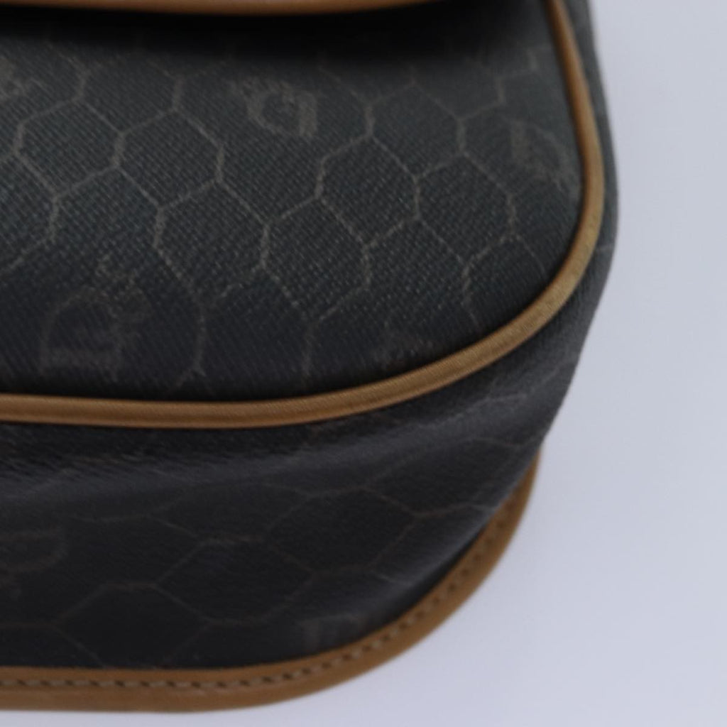 Christian Dior Vintage Honeycomb Shoulder Bag Canvas And Leather Black Canvas Shoulder Bag Bag (Pre-Owned)
