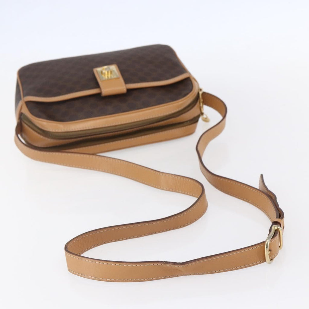 Celine Macadam Shoulder Bag Pvc Leather Brown Pvc Shoulder Bag Bag