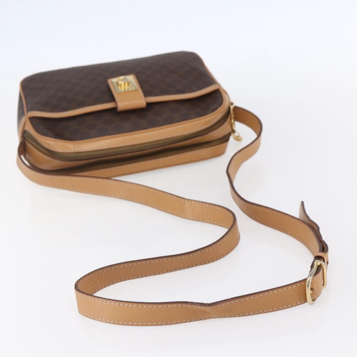 Celine Macadam Shoulder Bag Pvc Leather Brown Pvc Shoulder Bag Bag