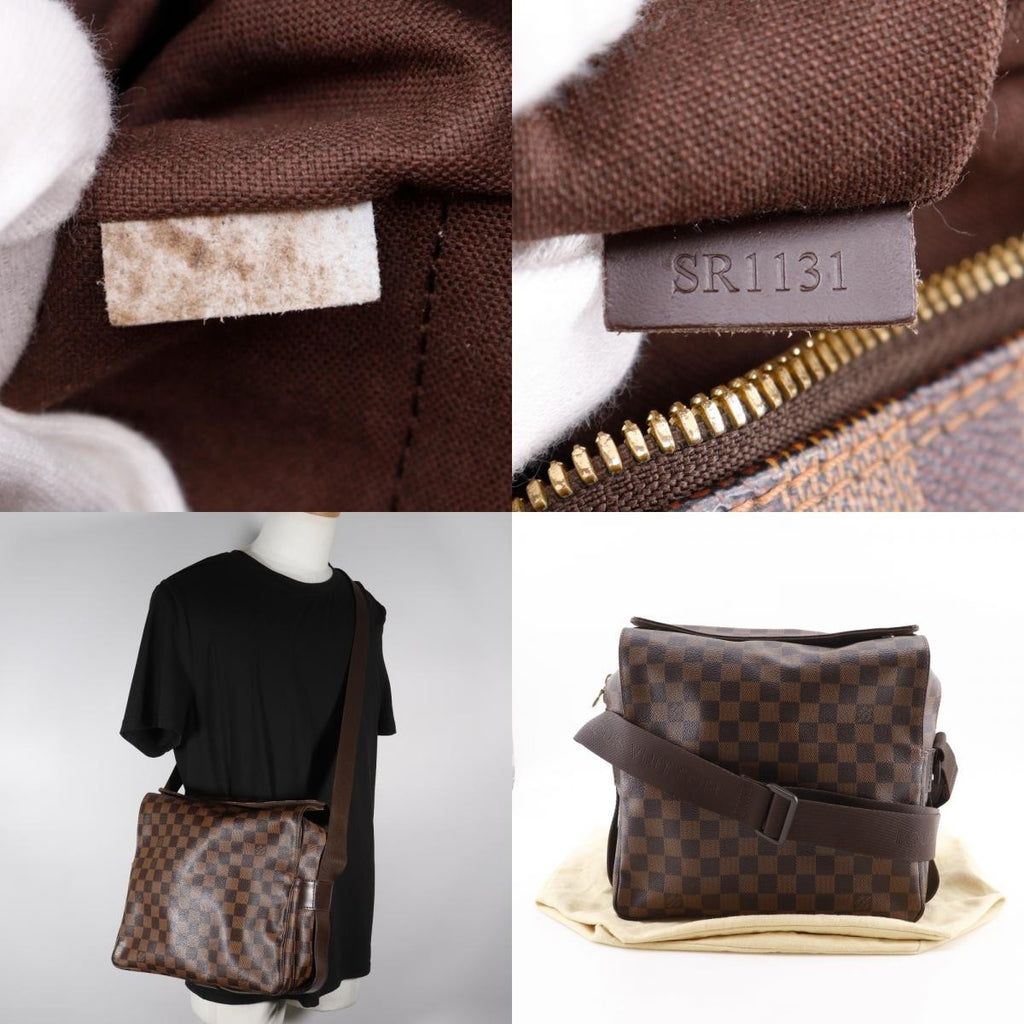 Louis Vuitton Naviglio Handbag Damier Brown Canvas Shoulder Bag