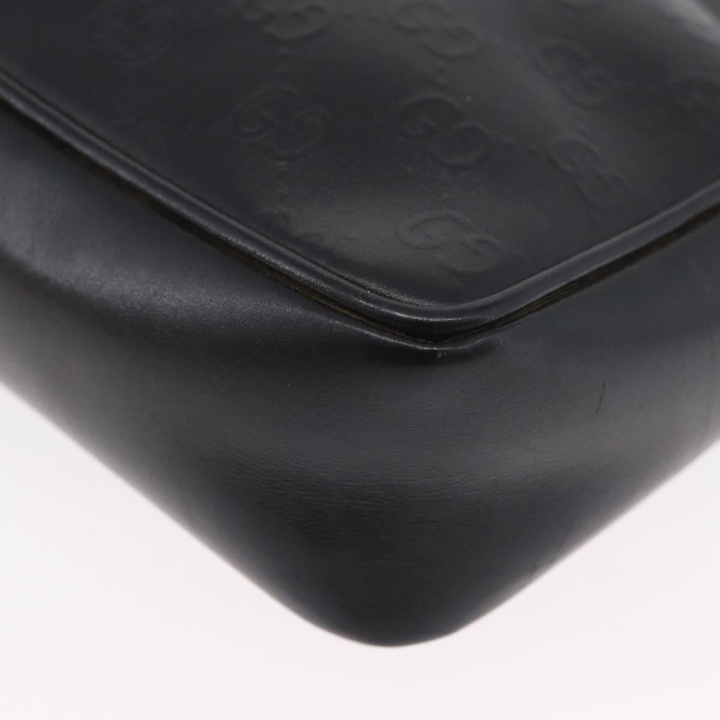Gucci Vintage Clutch Bag Leather Black Leather Clutche & Pouche Bag (Pre-Owned)