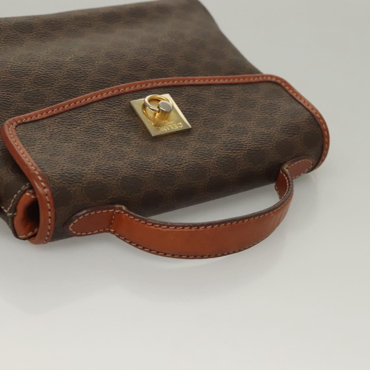 Celine Triomphe Vintage Handbag Macadam Canvas Brown Canvas Bag