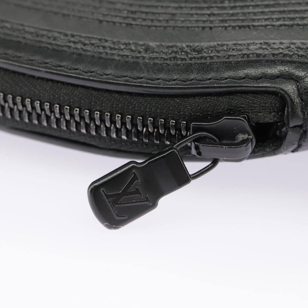 Louis Vuitton Disk Pouch Leather Black Leather Clutche & Pouche Bag