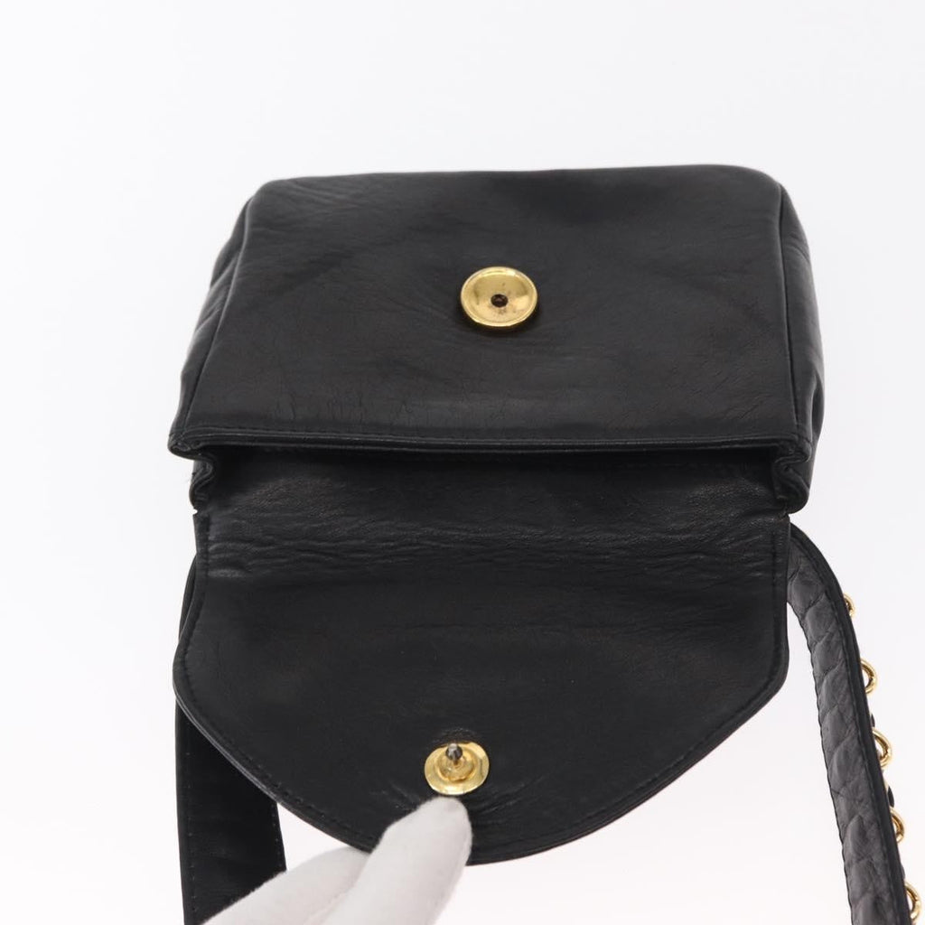 Chanel Chain Envelope Belt Bag Quilted Calfskin Black Leather Clutche & Pouche Bag