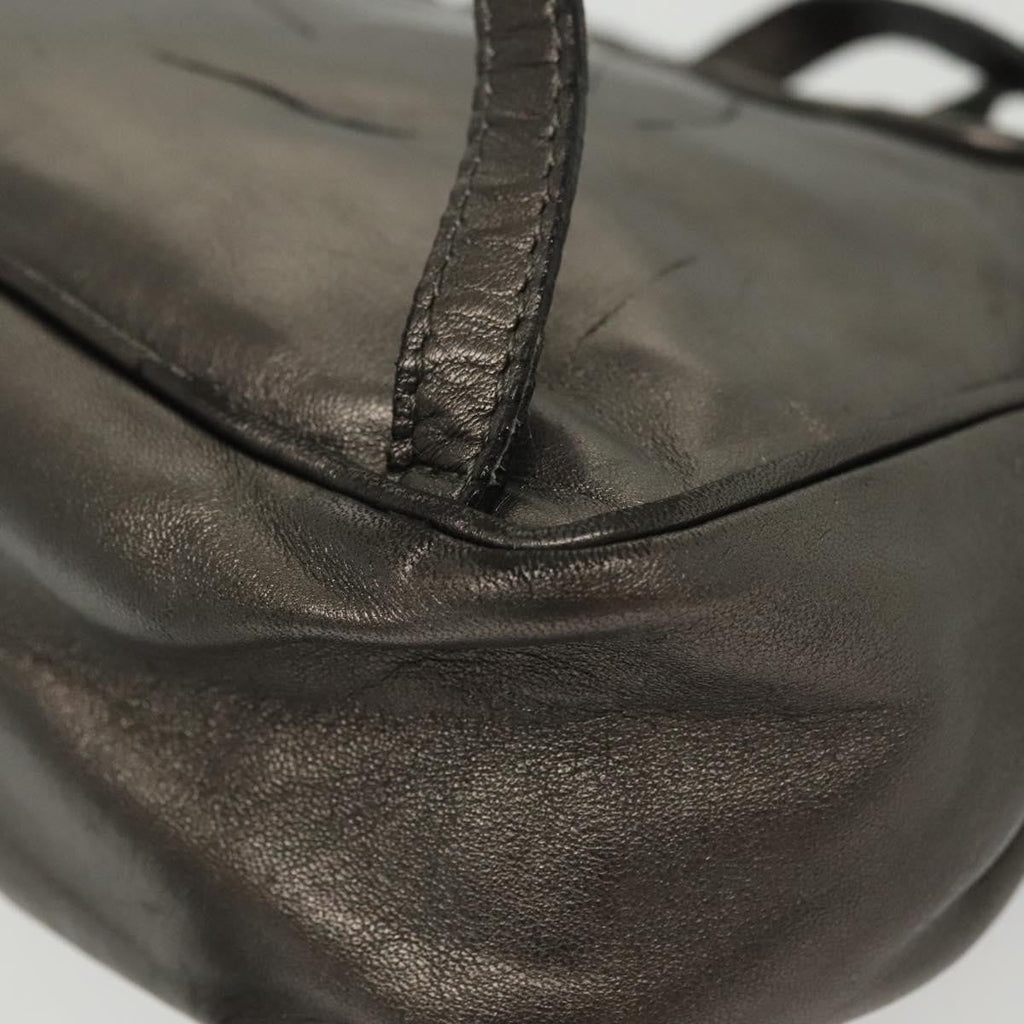 Bottega Veneta Intrecciato Backpack Patent Leather Metallic Leather Backpack Bag