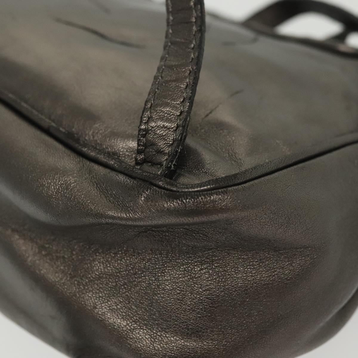 Bottega Veneta Intrecciato Backpack Patent Leather Metallic Leather Backpack Bag