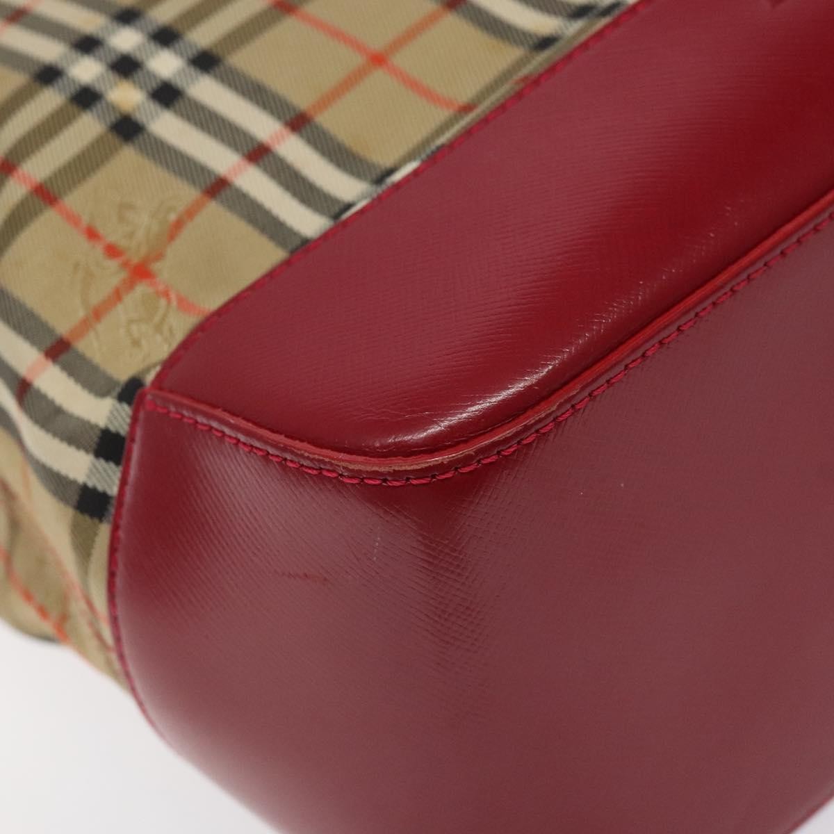 Burberry Nova Check Tote Canvas And Leather Red Canvas Tote Bag
