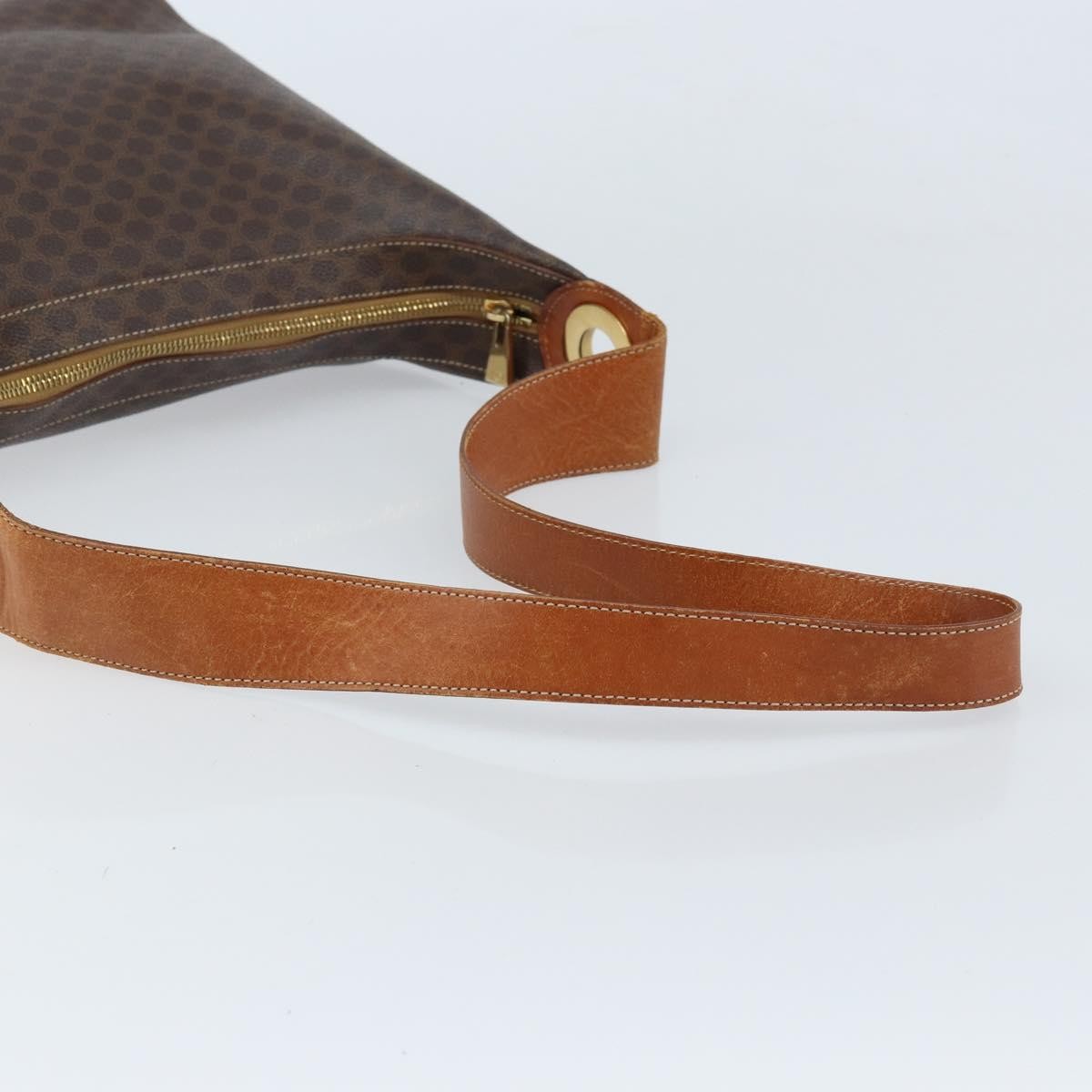 Celine Vintage Macadam Shoulder Bag Canvas And Leather Brown Canvas Shoulder Bag Bag