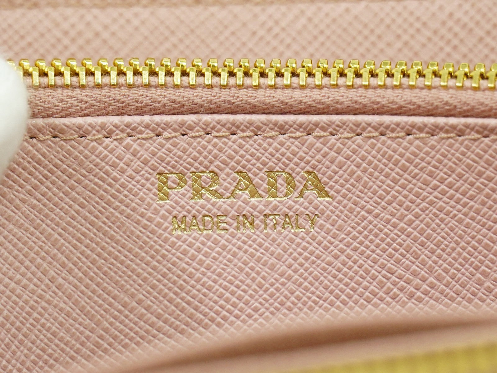 Prada Bow Zip Around Wallet Saffiano Leather Pink Leather Wallets Accessory