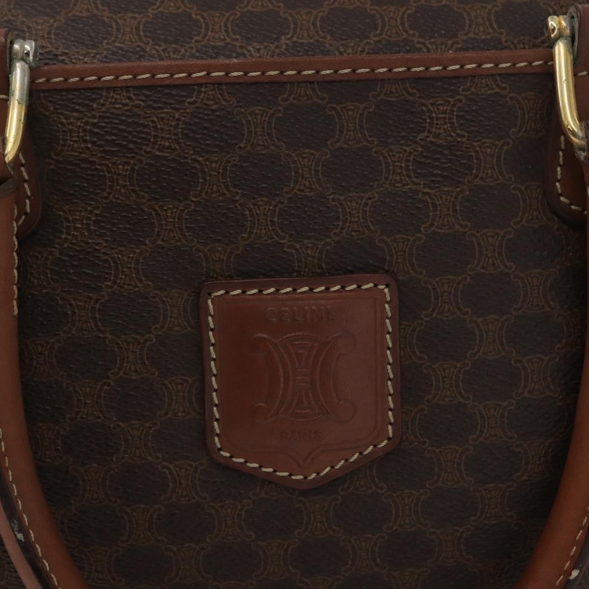 Celine Vintage Macadam Handbag Canvas And Leather Brown Canvas Handbag