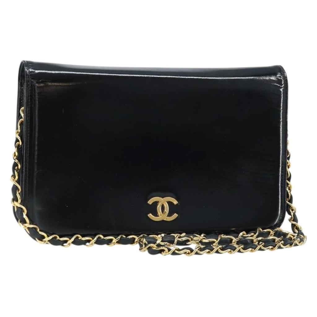 Chanel Wallet On Chain Quilted Patent Black Patent_Leather Shoulder Bag Bag
