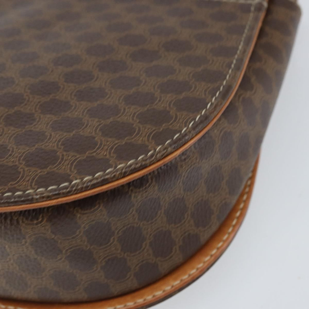 Celine Vintage Macadam Shoulder Bag Canvas And Leather Brown Canvas Shoulder Bag Bag