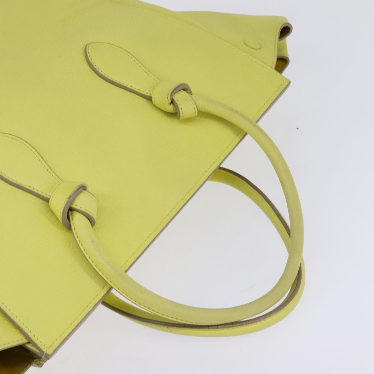 Celine Tie Knot Tote Smooth Leather Yellow Leather Bag