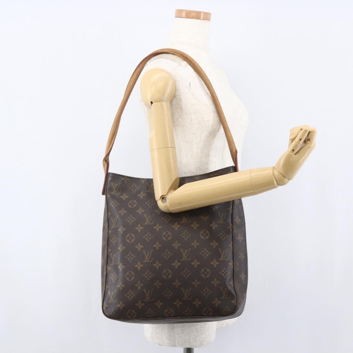 Louis Vuitton Monogram Looping Handbag Monogram Canvas Brown Canvas Shoulder Bag