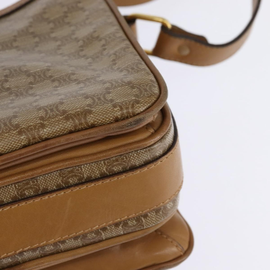 Celine Macadam Shoulder Bag Pvc Leather Beige Canvas Shoulder Bag Bag