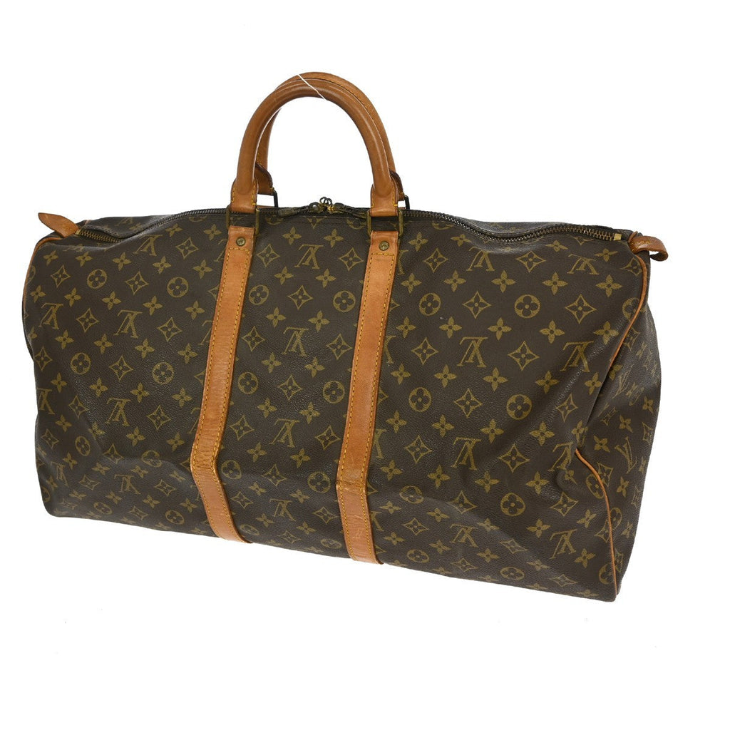 Louis Vuitton Keepall Bag Monogram Canvas Brown Canvas Travel Bag