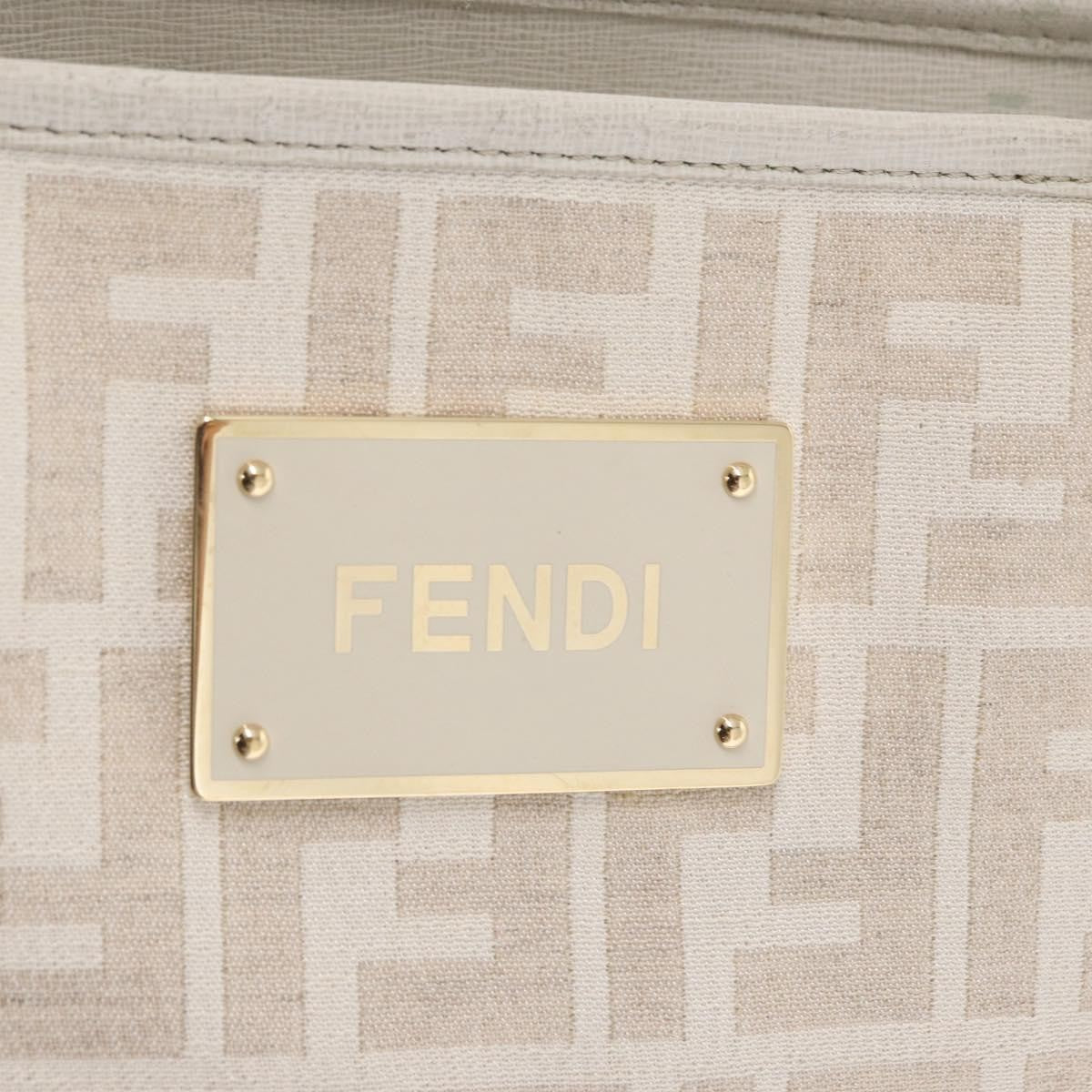 Fendi Roll Tote Zucca Canvas And Leather Beige Canvas Tote Bag Bag