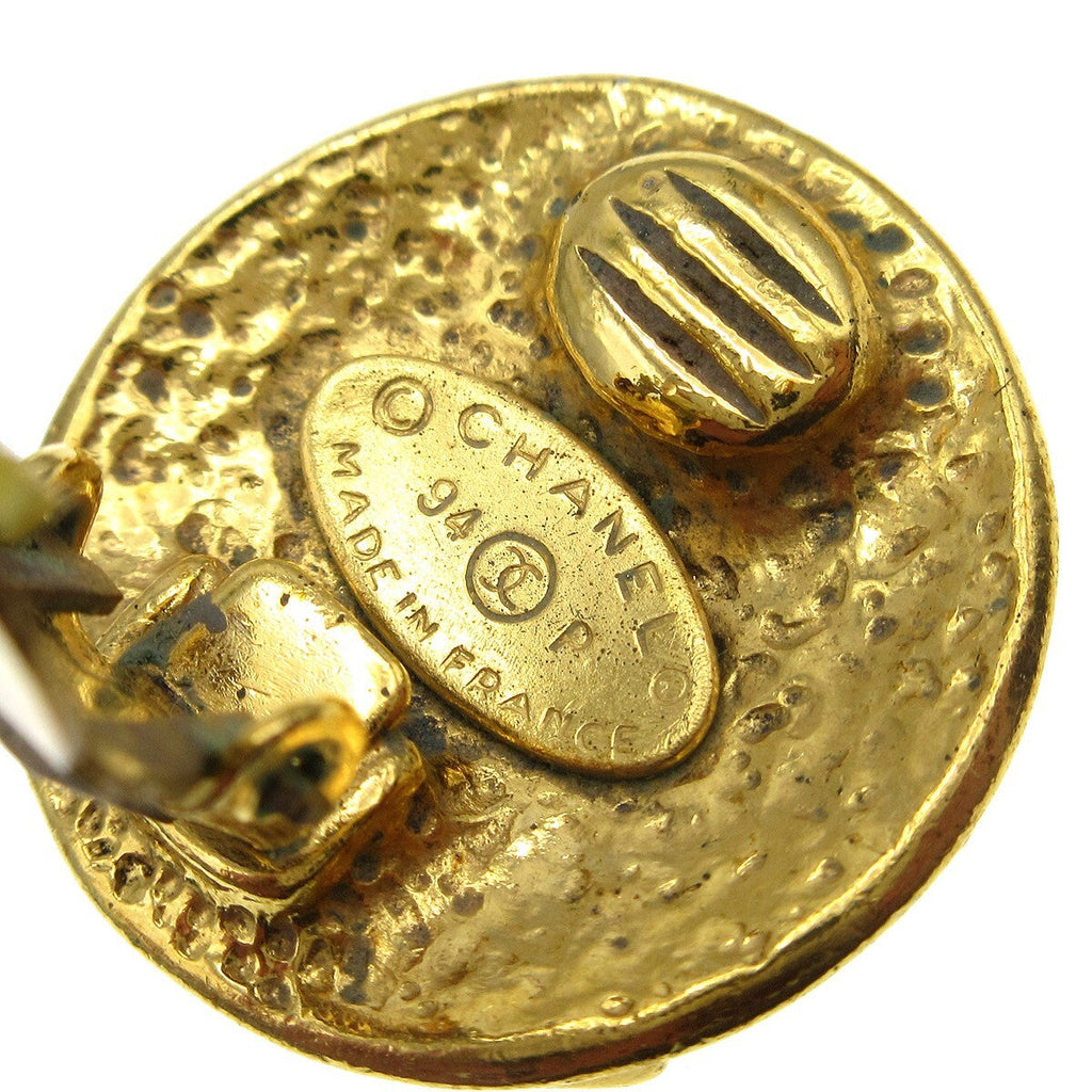 Chanel Cc Button Clip-On Earrings Metal Gold Gold_Plated Earrings Jewelry