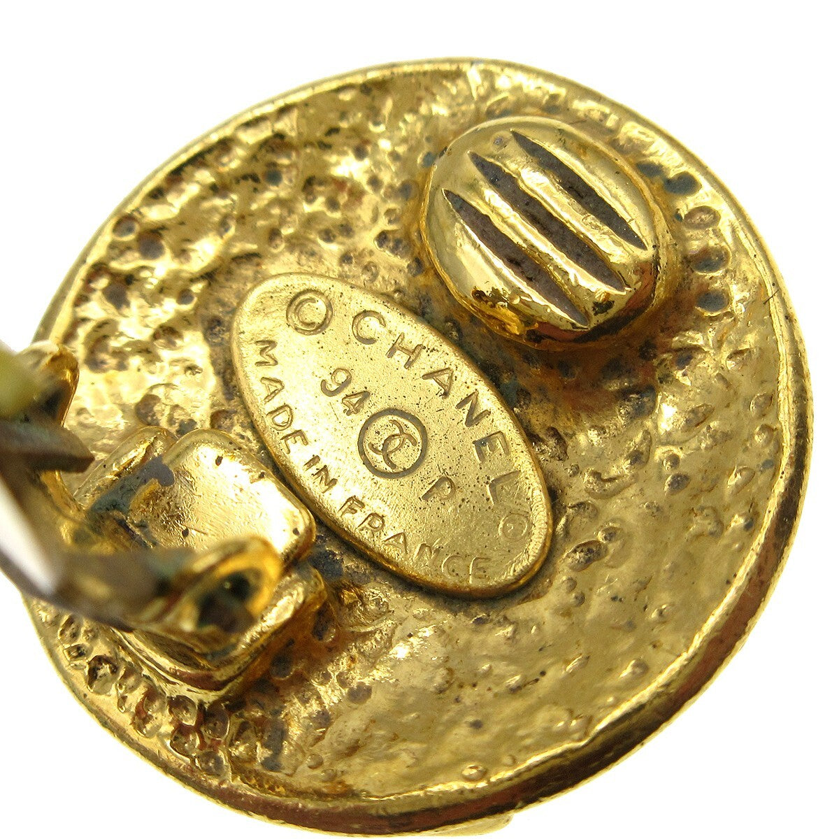 Chanel Cc Button Clip-On Earrings Metal Gold Gold_Plated Earrings Jewelry