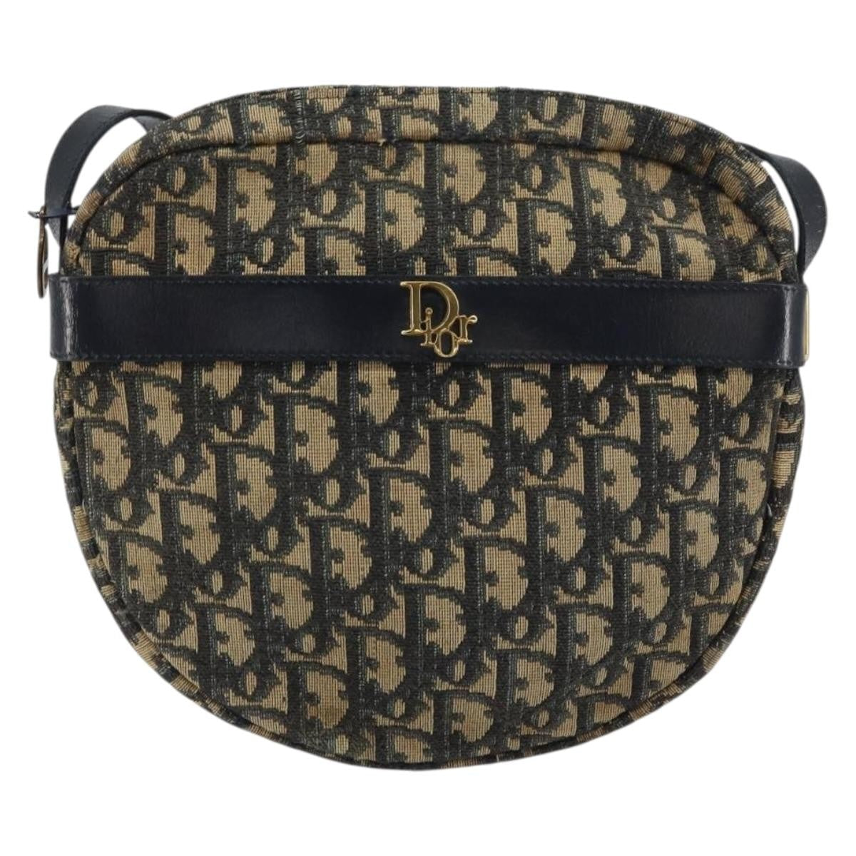 Christian Dior Vintage Trotter Shoulder Bag Canvas Navy Canvas Shoulder Bag Bag (Pre-Owned)