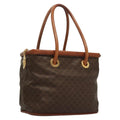 Celine Macadam Handbag Macadam With Leather Brown Canvas Handbag