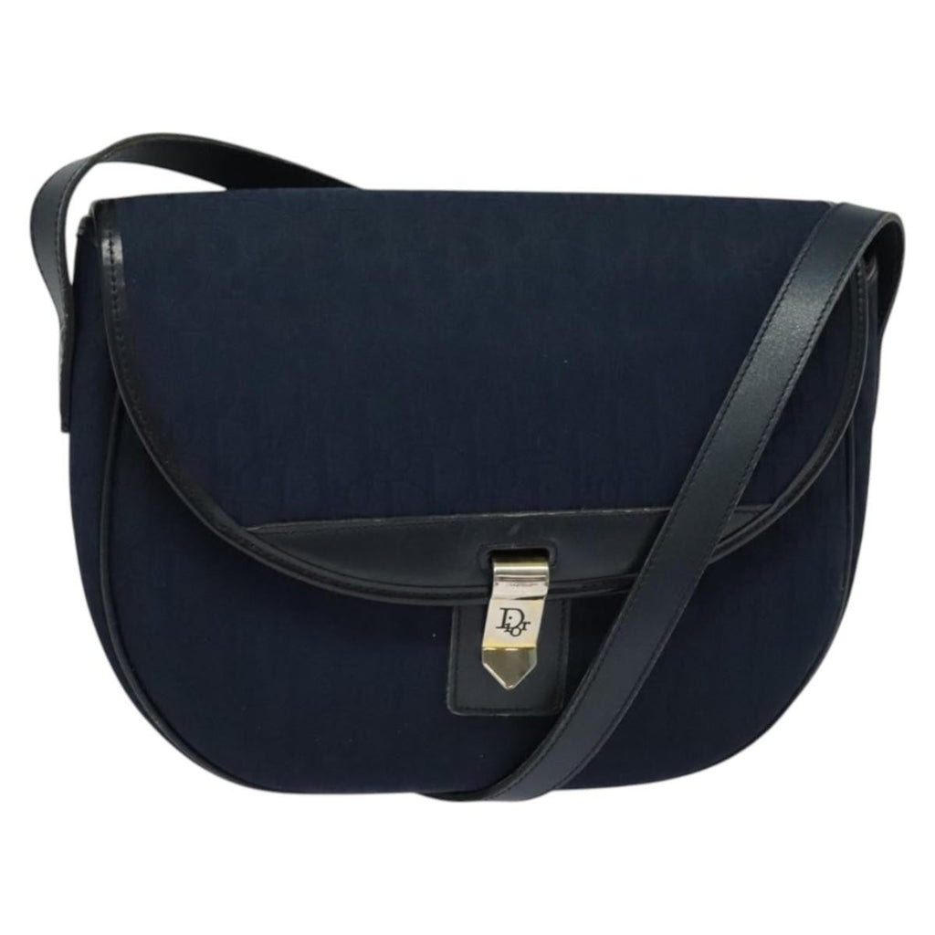 Christian Dior Vintage Trotter Shoulder Bag Canvas Navy Canvas Shoulder Bag Bag (Pre-Owned)