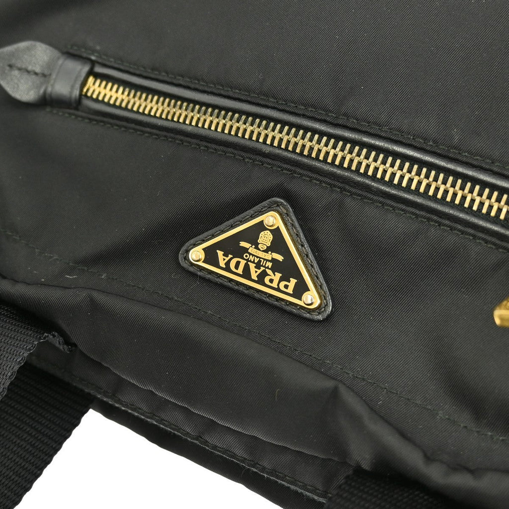 Prada Zip Convertible Shopping Tote Tessuto With Saffiano Leather Black Nylon Tote Bag Bag