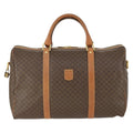 Celine Vintage Macadam Boston Bag Canvas And Leather Brown Pvc Travel Bag Bag