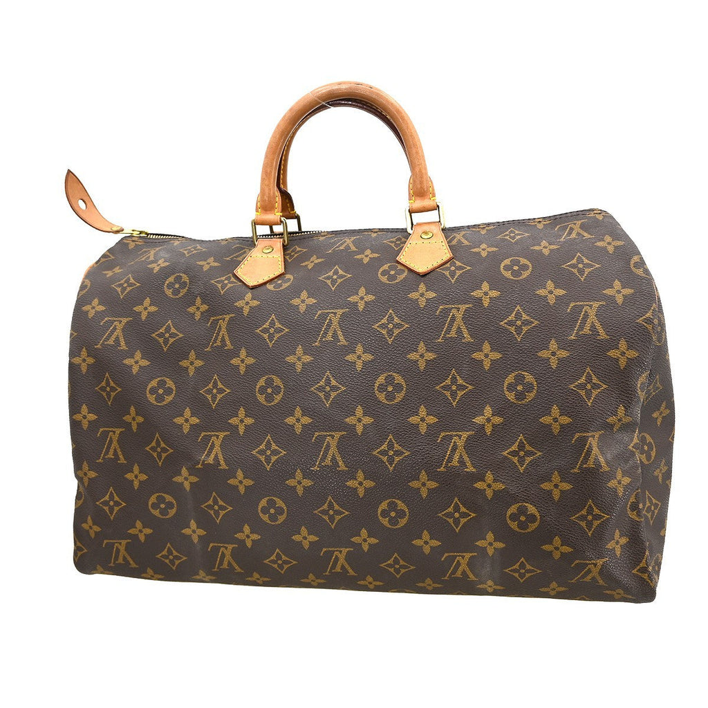 Louis Vuitton Speedy Handbag Monogram Canvas Brown Canvas,Leather Handbag