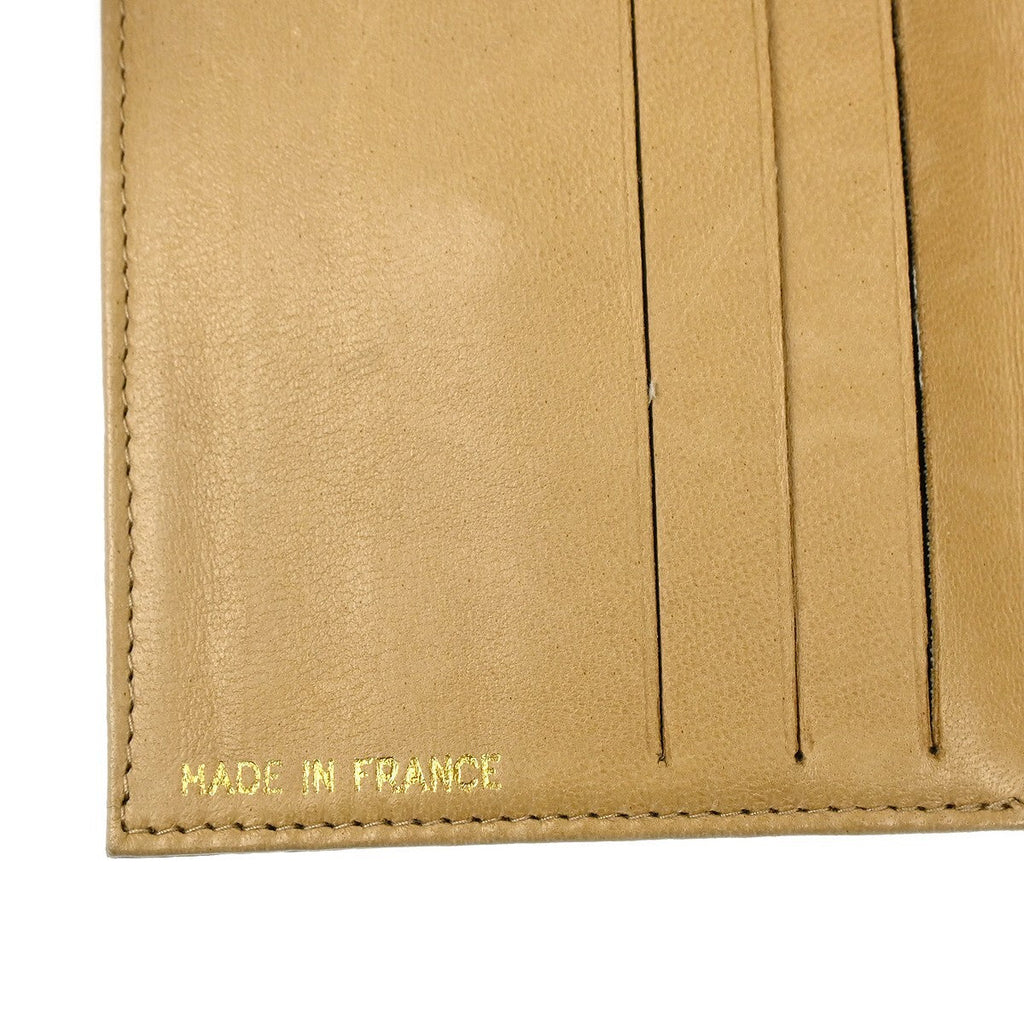 Chanel Vintage Timeless Cc Bifold Wallet Caviar Beige Leather Wallets Accessory