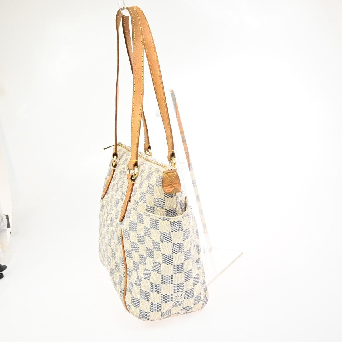 Louis Vuitton Totally Handbag Damier Azur White Canvas Shoulder Bag