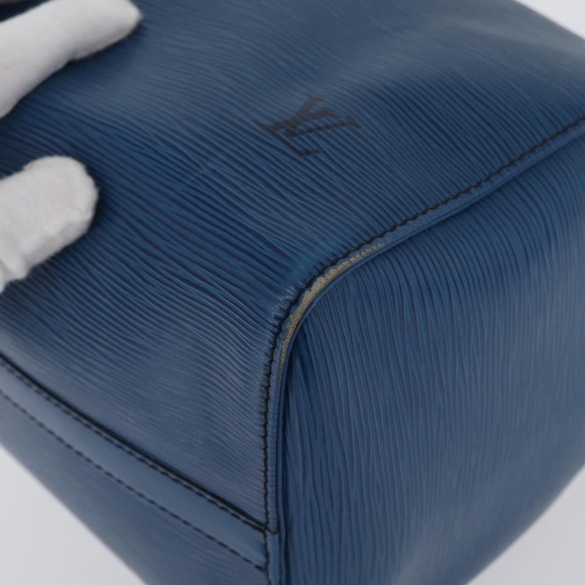 Louis Vuitton Speedy Handbag Epi Leather Blue Leather Handbag