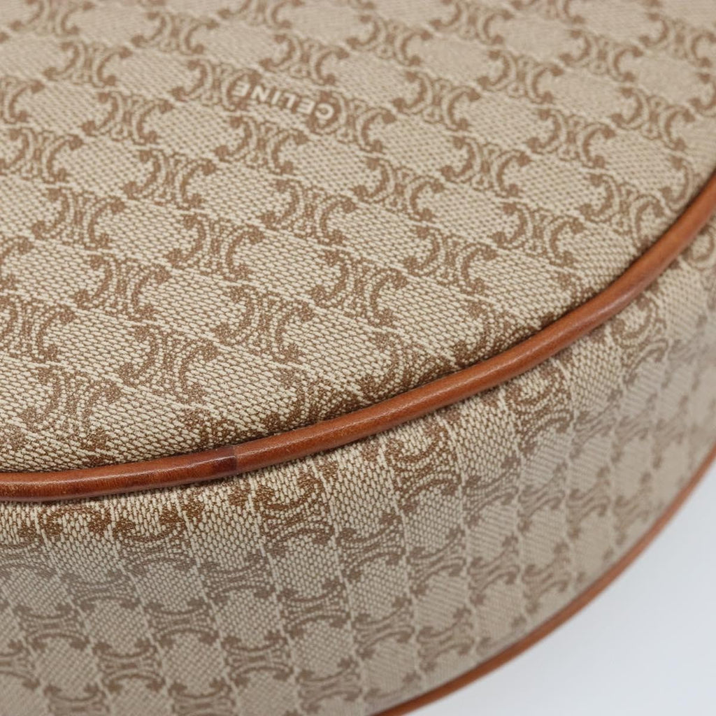 Celine Vintage Macadam Shoulder Bag Canvas And Leather Beige Canvas Shoulder Bag Bag