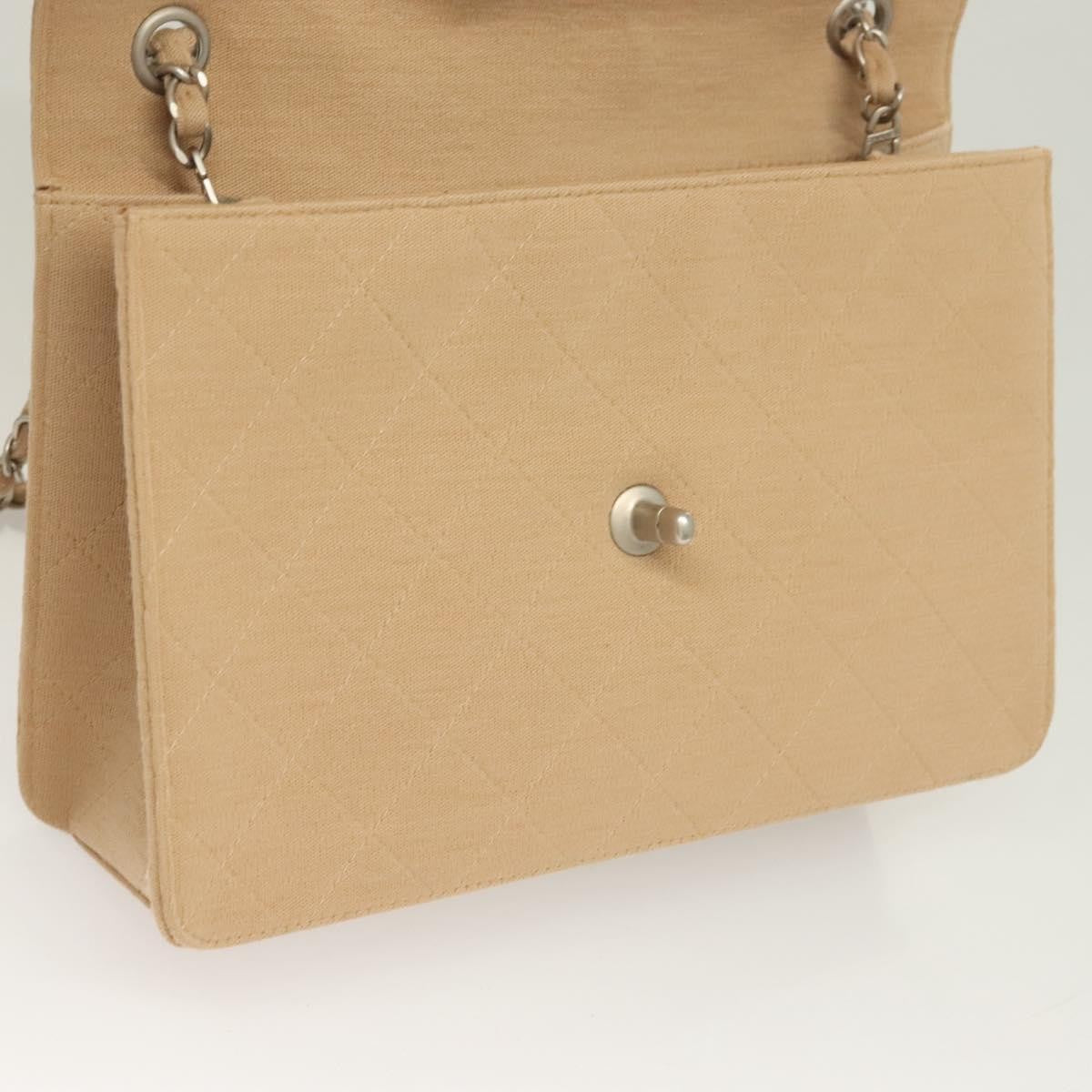 Chanel Matelasse Chain Shoulder Bag Leather Beige Cotton Shoulder Bag Bag
