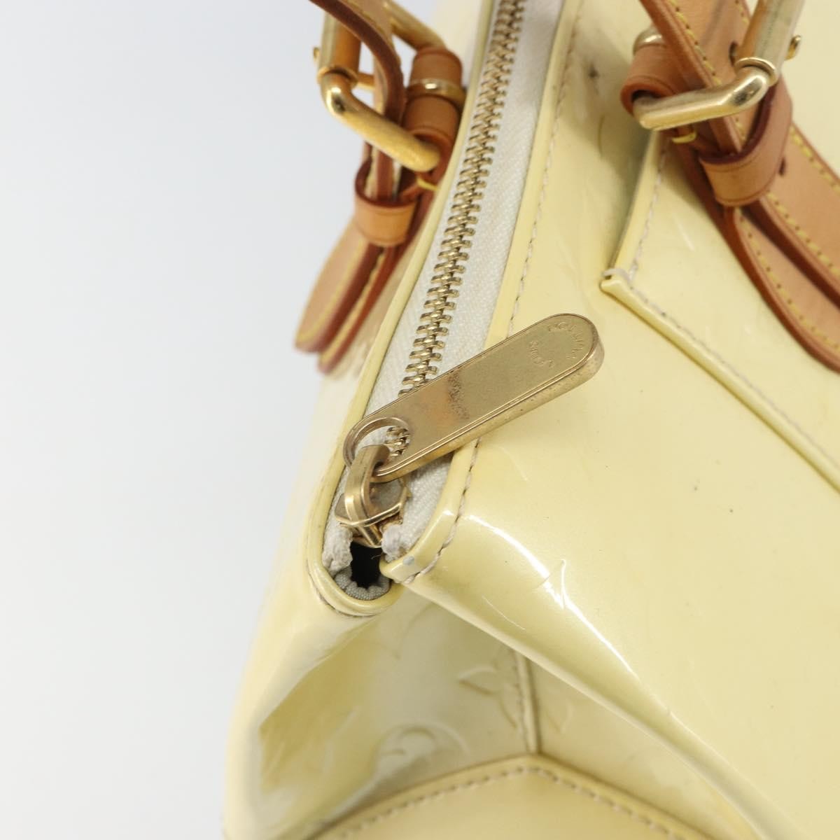 Louis Vuitton Rosewood Avenue Handbag Monogram Vernis Beige Patent_Leather Handbag