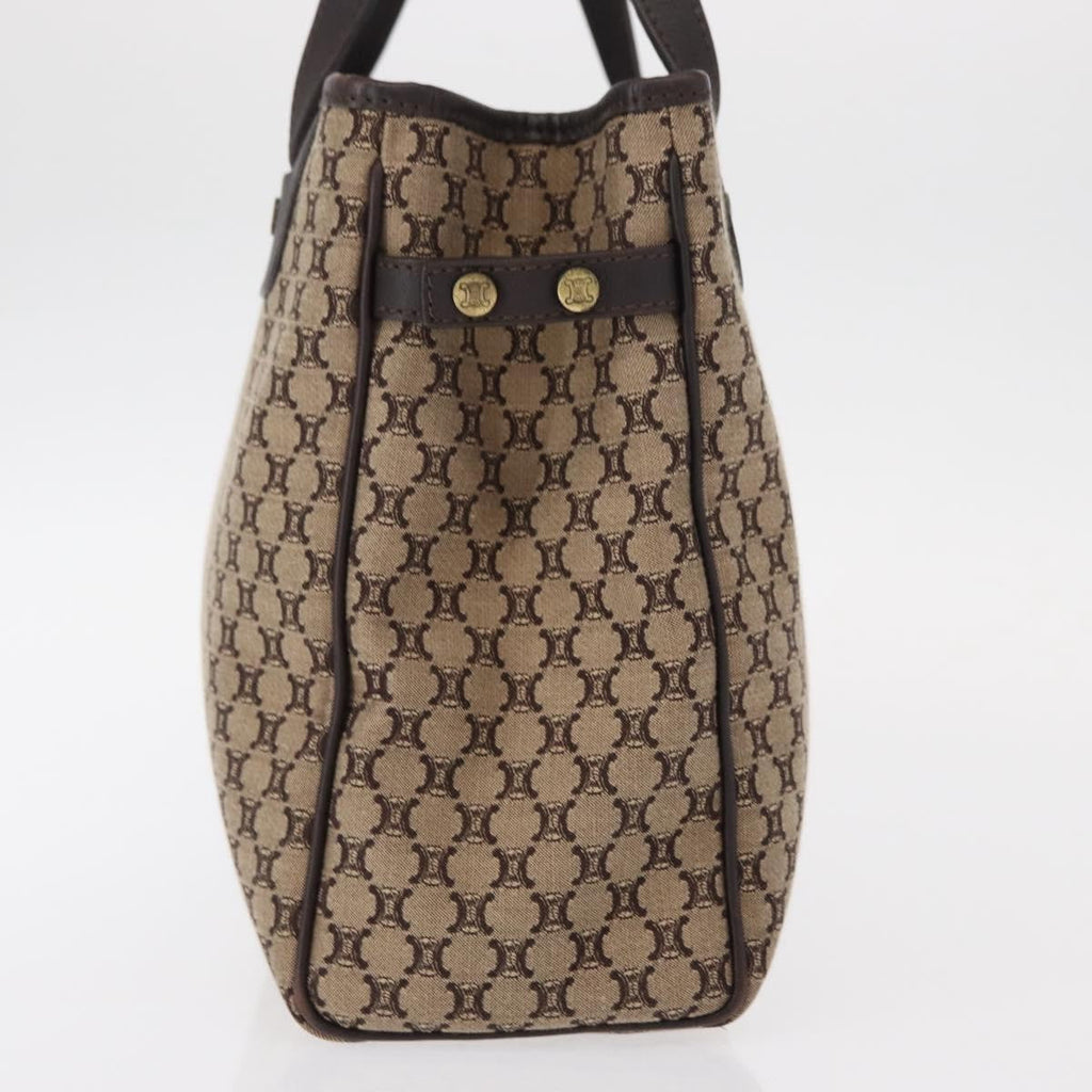 Celine Vintage Macadam Handbag Canvas Beige Canvas Handbag