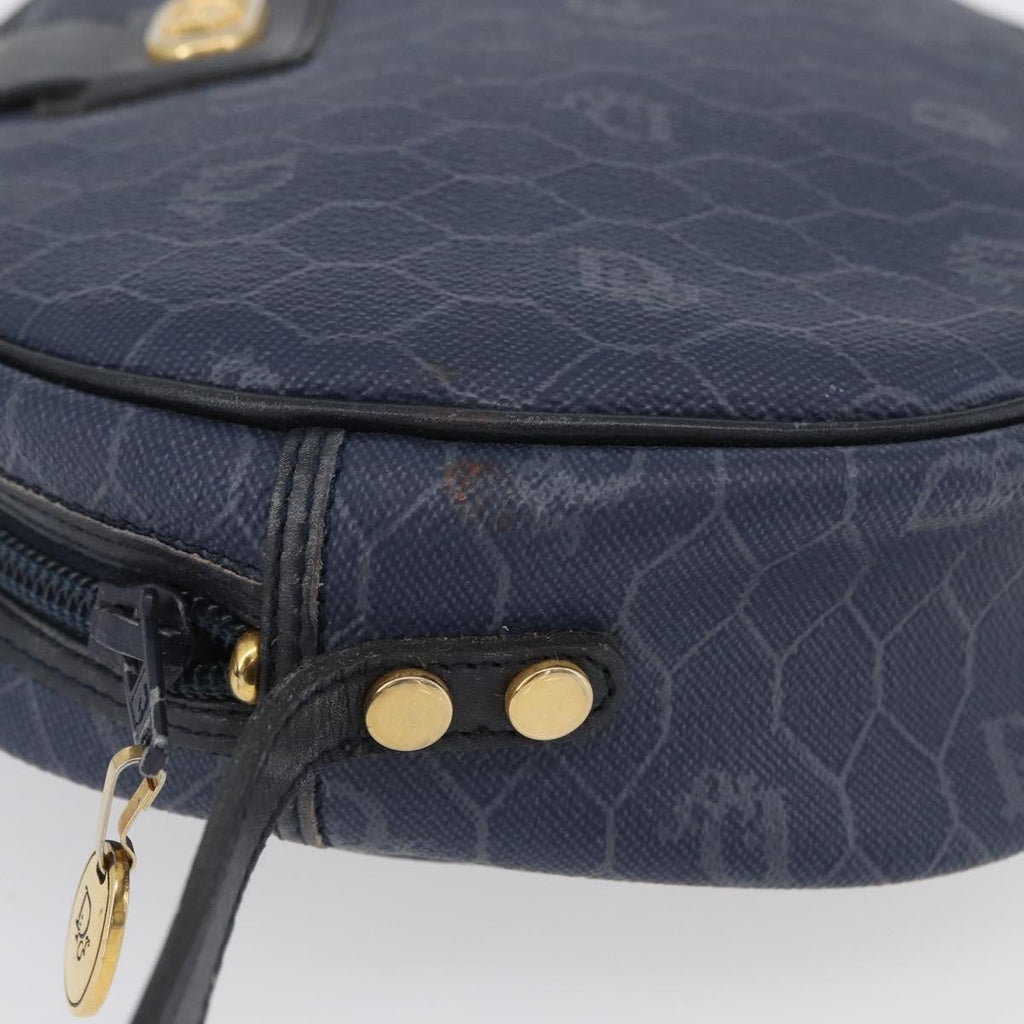 Christian Dior Vintage Honeycomb Shoulder Bag Canvas Navy Canvas Shoulder Bag Bag (Pre-Owned)