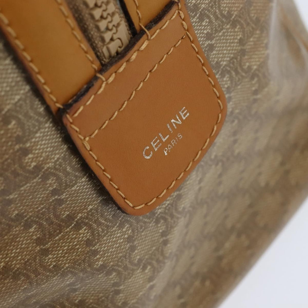 Celine Vintage Duffle Bag Macadam Coated Canvas Beige Canvas Handbag