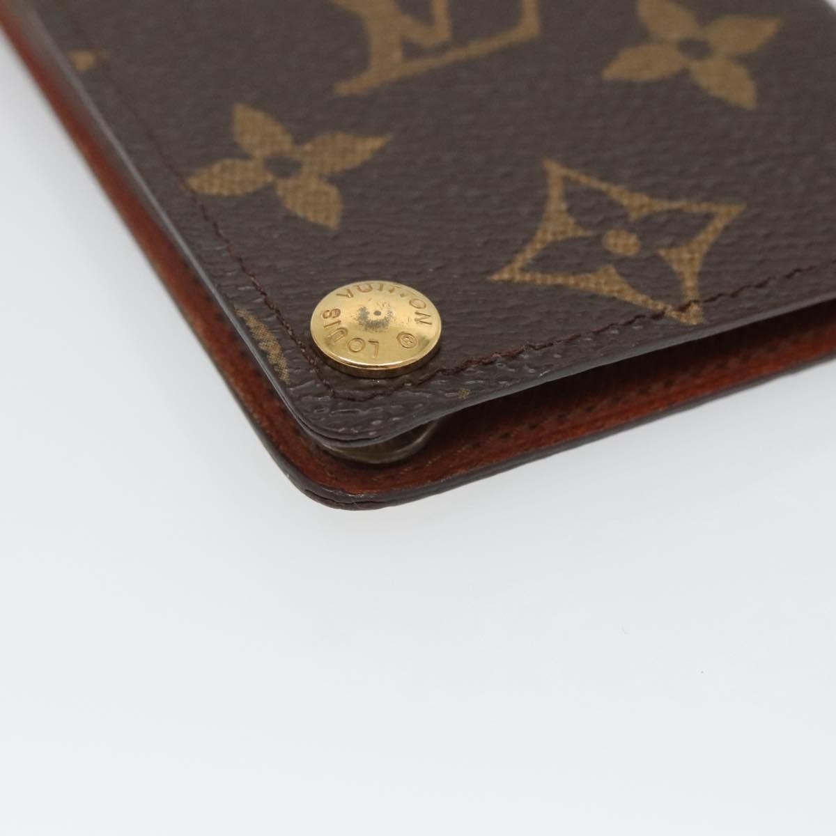 Louis Vuitton Porte Cartes Pression Card Case Monogram Canvas Brown Canvas Card Holders Accessory