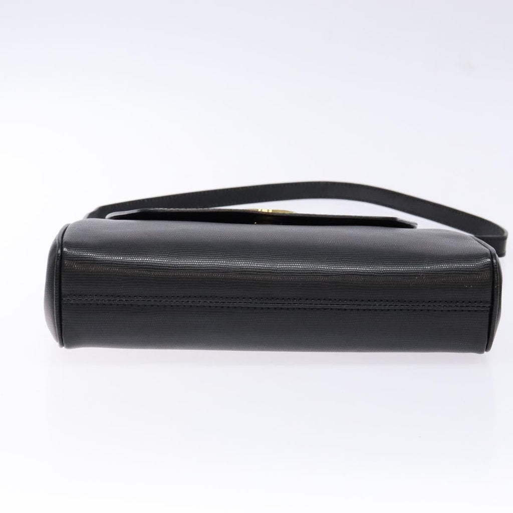 Celine Vintage Circle Logo Crossbody Bag Leather Black Leather Bag