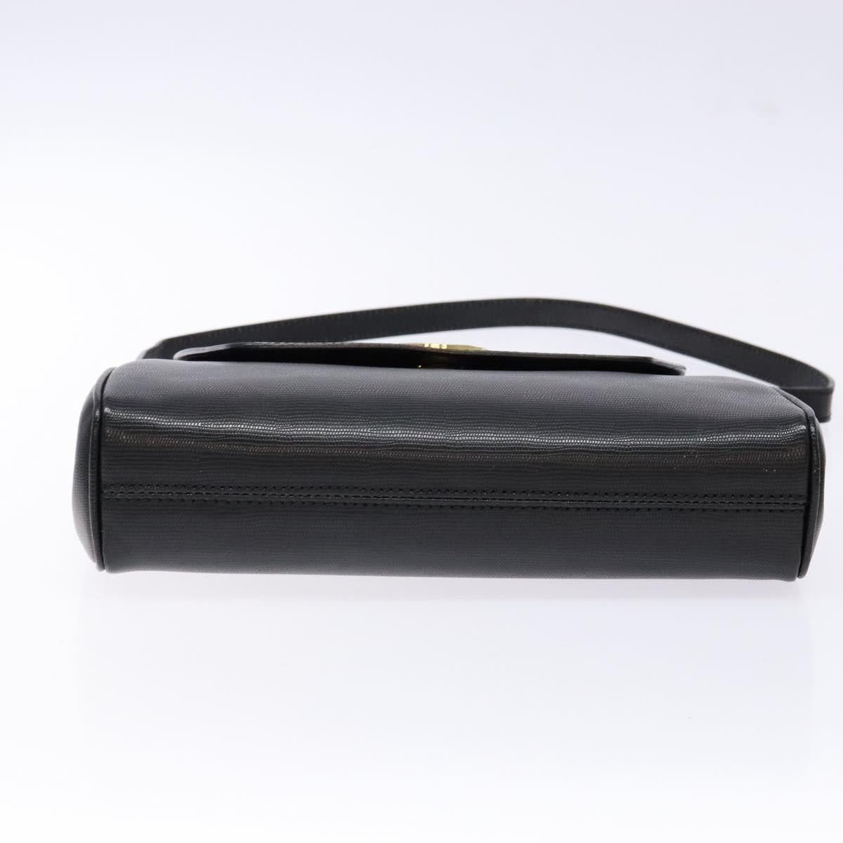 Celine Vintage Circle Logo Crossbody Bag Leather Black Leather Bag