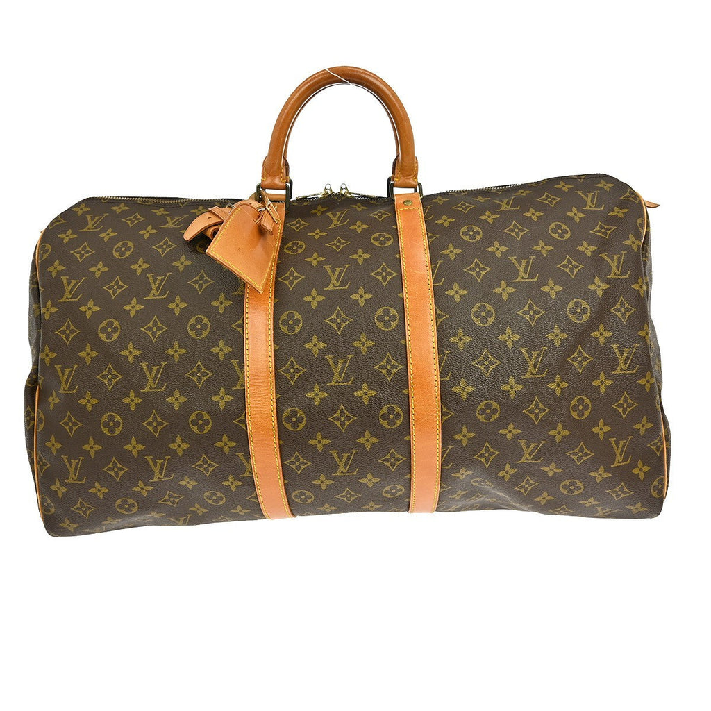 Louis Vuitton Keepall Bag Monogram Canvas Brown Canvas Travel Bag