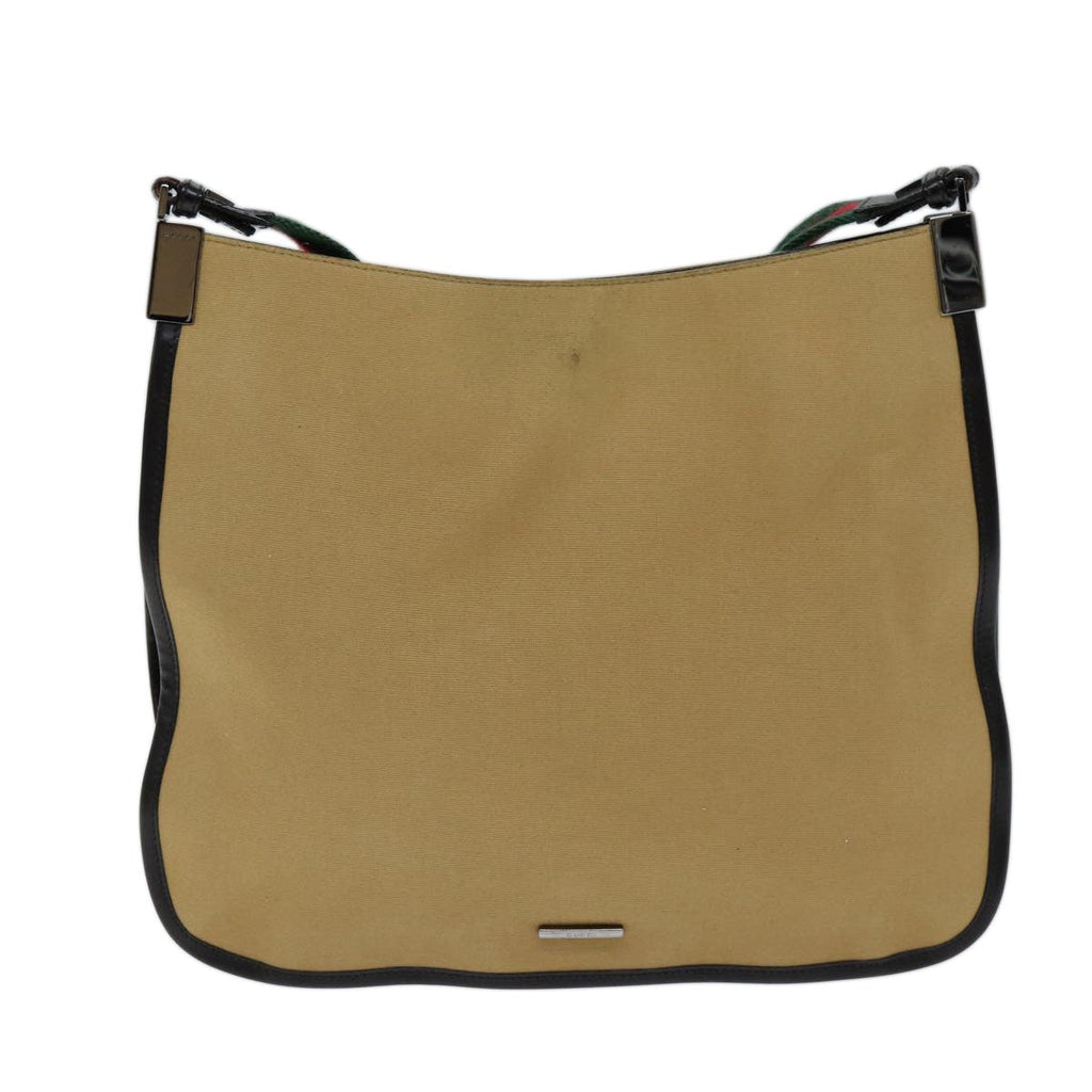 Gucci Vintage Shoulder Bag Canvas Beige Canvas Shoulder Bag Bag (Pre-Owned)