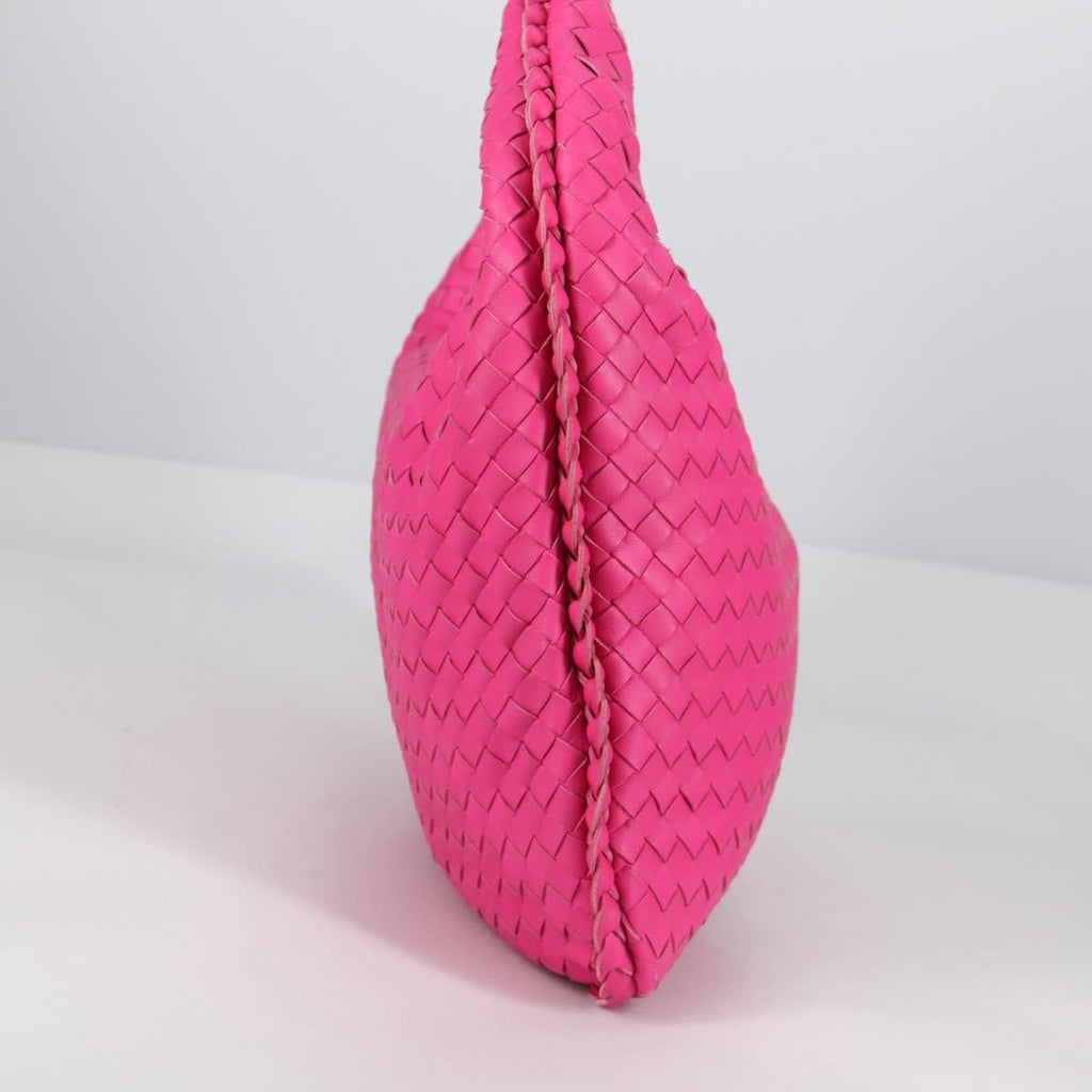 Bottega Veneta Veneta Hobo Intrecciato Nappa Pink Leather Bag