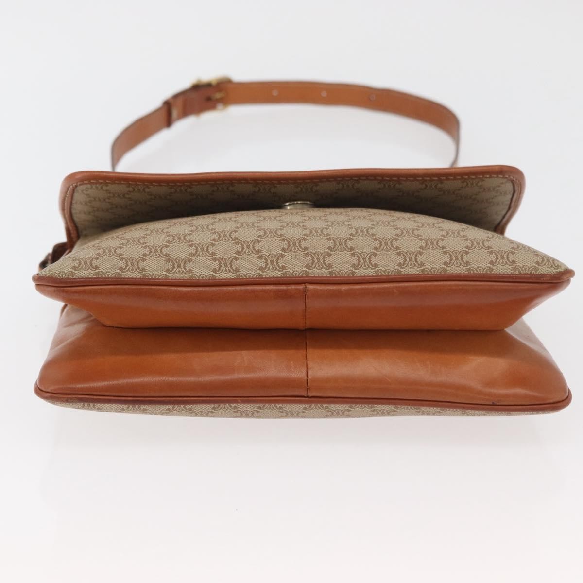Celine Vintage Macadam Shoulder Bag Canvas And Leather Beige Canvas Shoulder Bag Bag